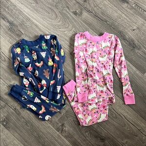 Hanna Anderson 5yo Kids Pajamas Set - Pink and Blue